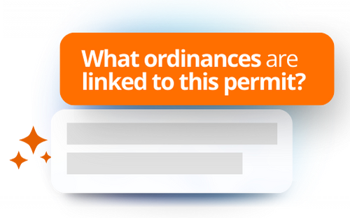 iWorQ AI Chat message bubbles for ordinances are linked to permit.